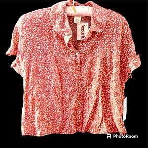 Kirious Los Angeles Button Up Top Blouse New With Tags 100% Rayon